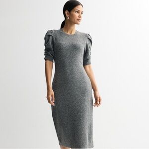 Nine West Ruched Elbow Sleeve Sweater Dress